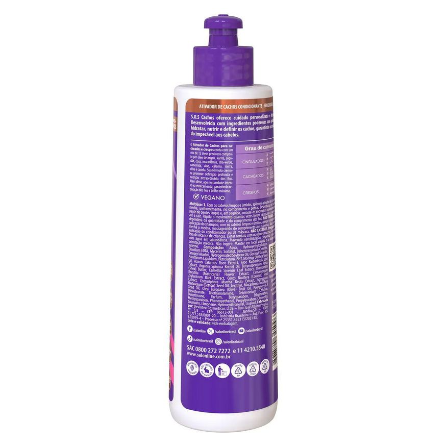 Salon Line Ativador de Cachos S.O.S Super Óleos Nutritivo 300ml