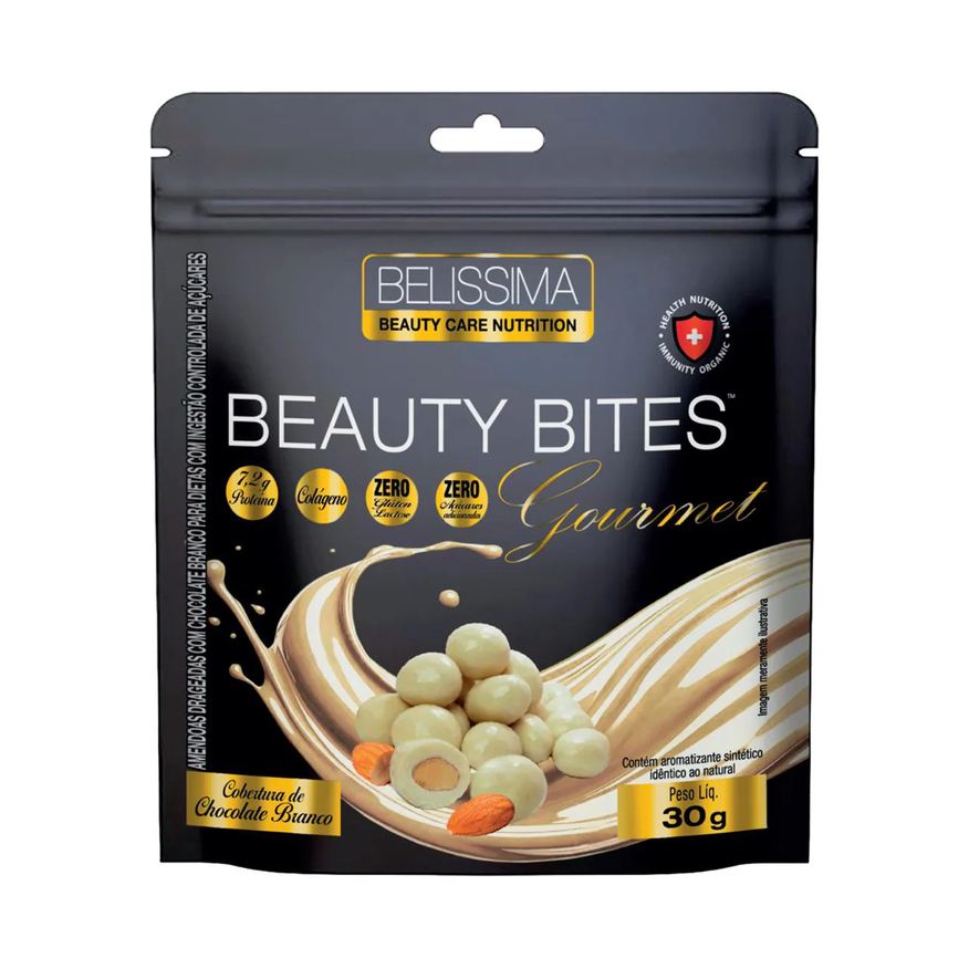 Black Skull Beauty Bites Belíssima Amêndoa Chocolate Branco 30g