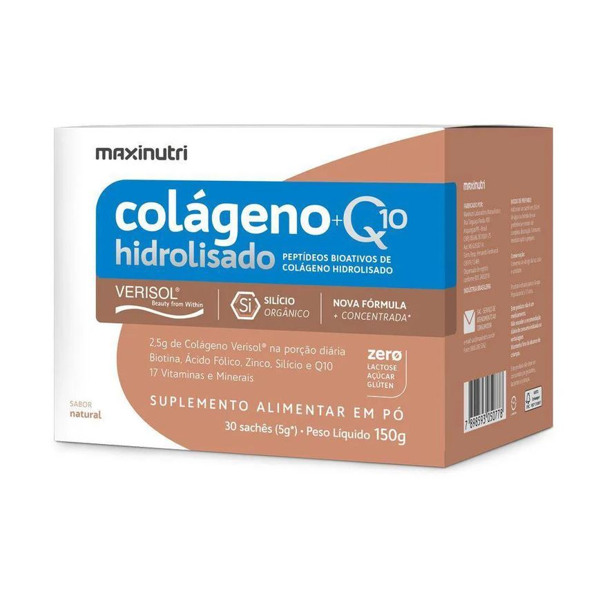Maxinutri Colágeno Verisol Sachê 30x5g + Q10 Sabor Natural