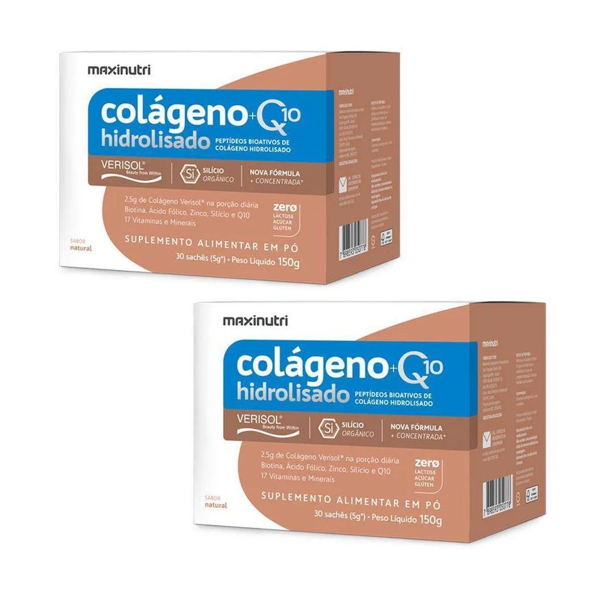 Maxinutri Kit 2 Colágenos Verisol Sachês 30x5g + Q10 Natural