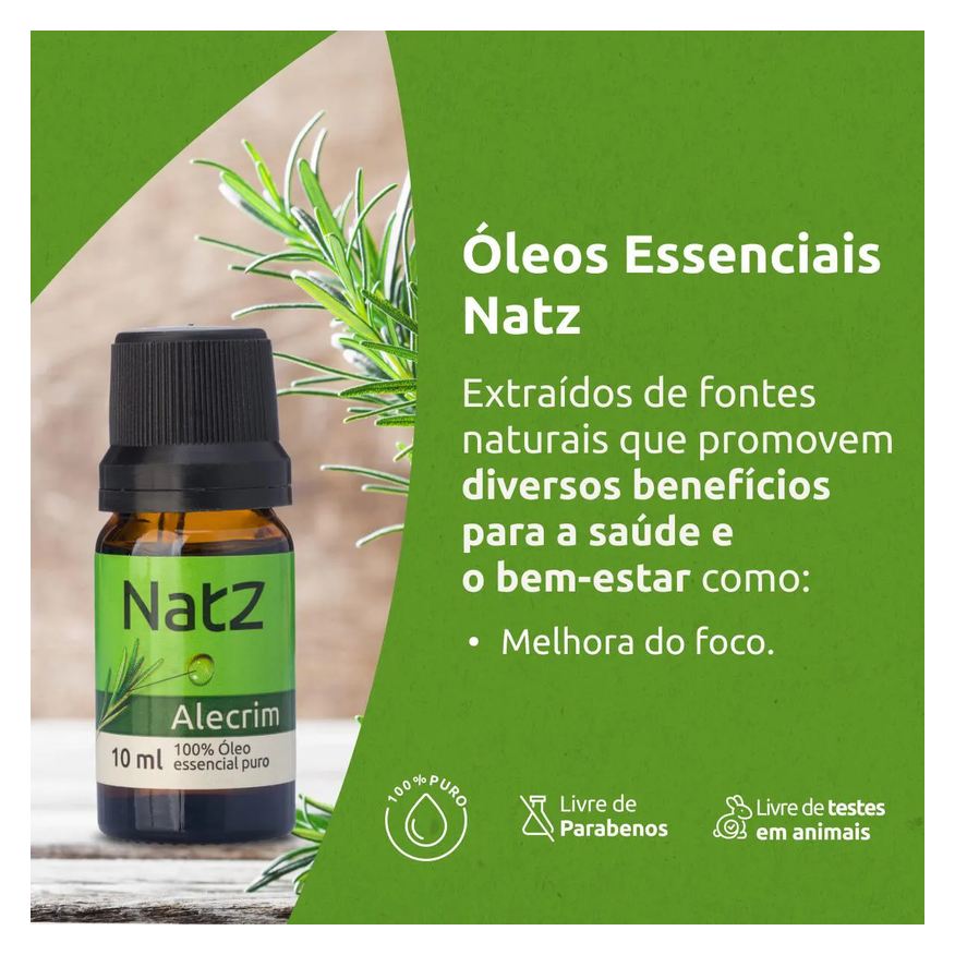 Essencial Óleo de Alecrim Natz 10ml