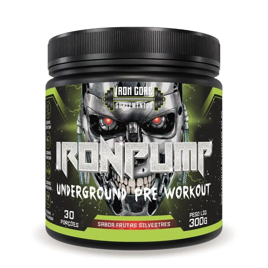 Iron Core Ironpump Pré - Treino 300g Sabor Frutas Silvestres