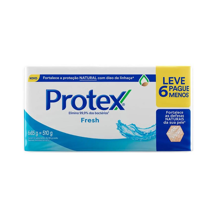 Protex Kit Sabonete em Barra Fresh 6 unidades de 85g cada