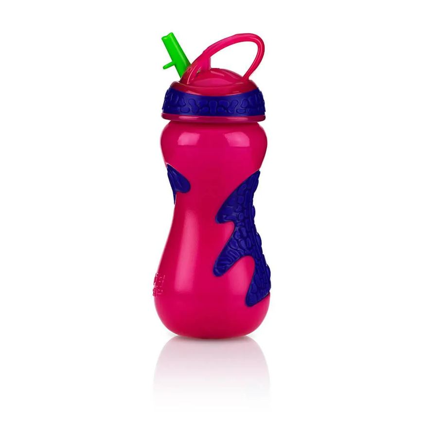 Nuby Copo Gator Tritan e Canudo Rígido Retrátil 450ml Rosa - Nûby