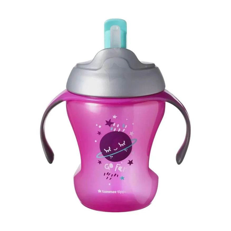 Tommee Tippee Copo de Treinamento com Canudo Trainer Straw - Razzle Dazzle Rose/mulberry