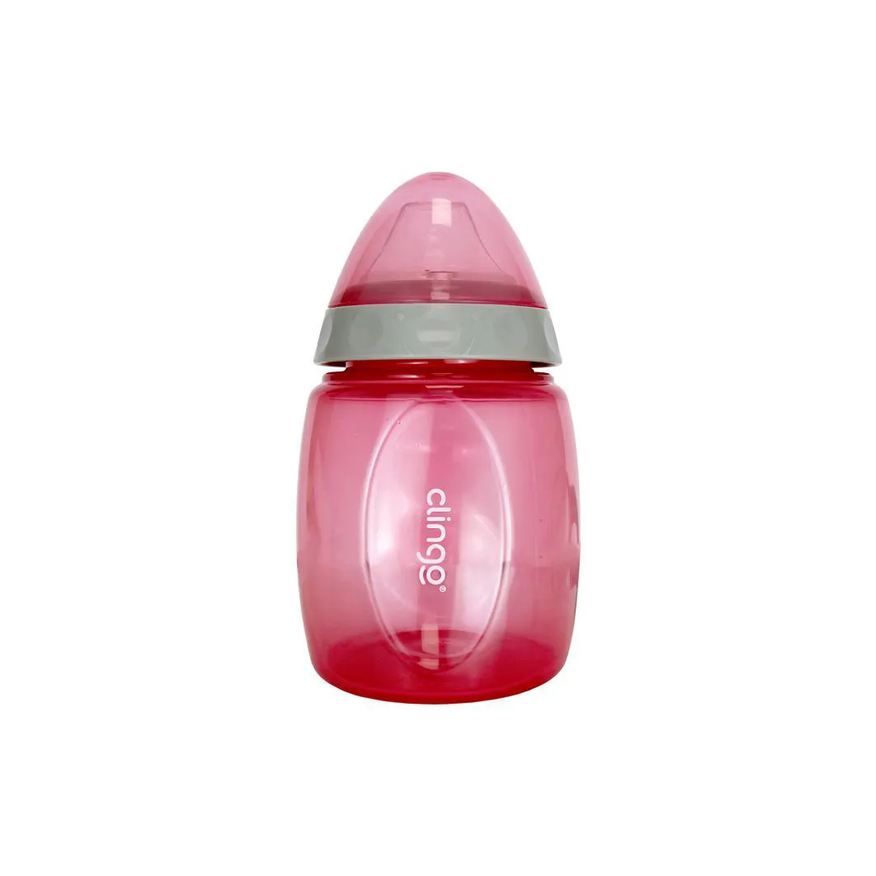 Clingo Copo com Alças e Bico em Silicone Rosa