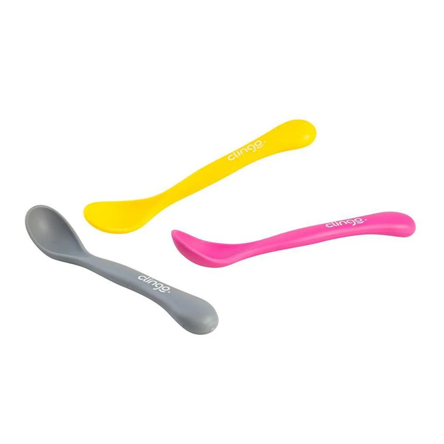 Clingo Kit 3 Unid Colheres Colors Cinza Rosa e Amarelo