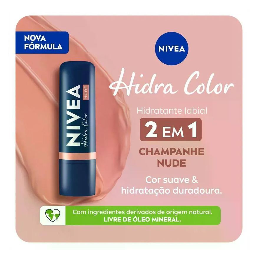 Nivea Protetor Labial Hidra Color Nude 4,8g