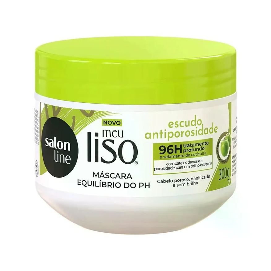 Salon Line Mascara Meu Liso Maça Verde Escudo Antiporosidade 300g