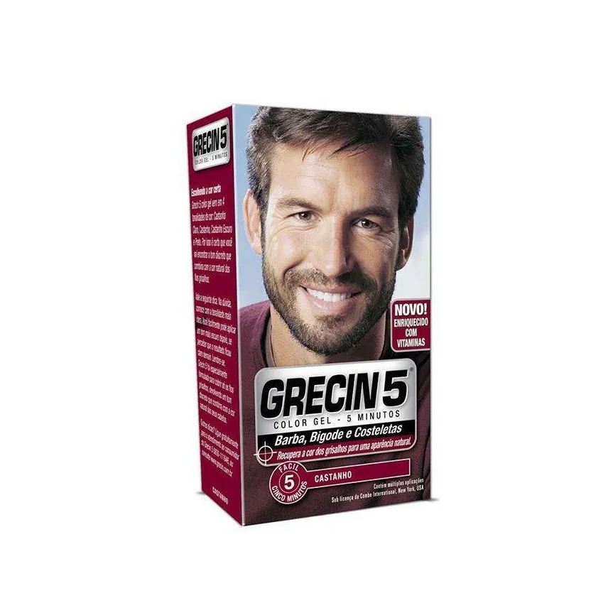 Grecin 5 Color Gel Castanho M-90 Barba, Bigodes e Costeletas