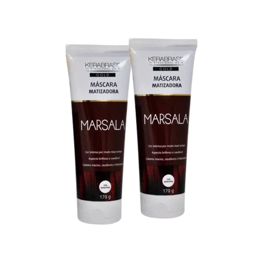 Kerabrasil Kit C2 Máscara Matizadora Marsala Realce a Cor