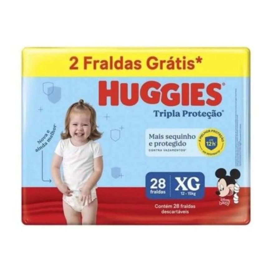 Huggies Fraldas Tripla Proteção Mega Xg com 28 unidades 2 Tiras