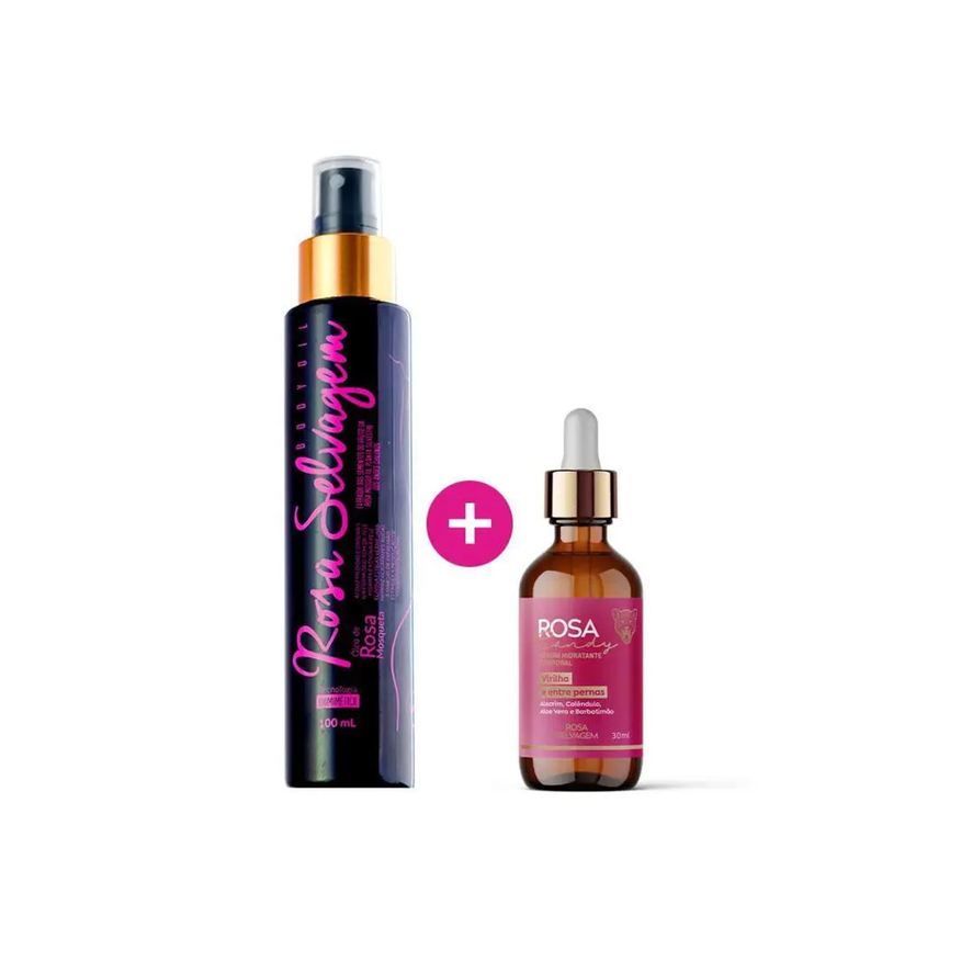 Rosa Selvagem Kit Sérum Hidratante + Óleo Clareador Corporal Rosa Candy