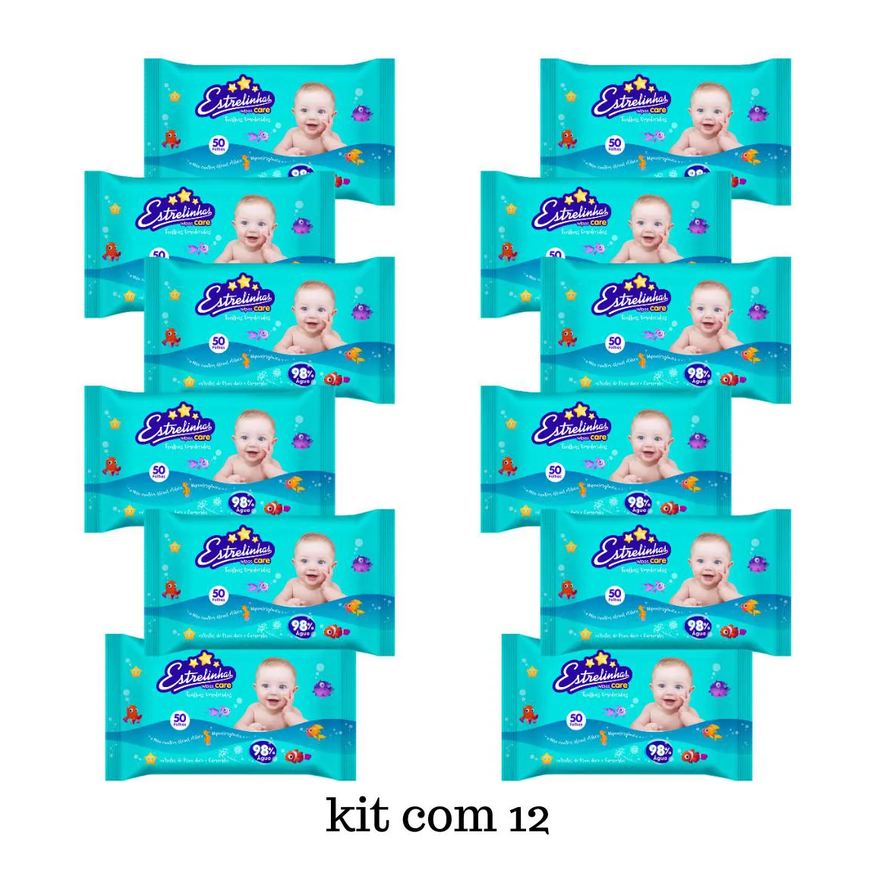 Hygieline Kit C12 Estrelinhas Toalhas Umedecidas C50