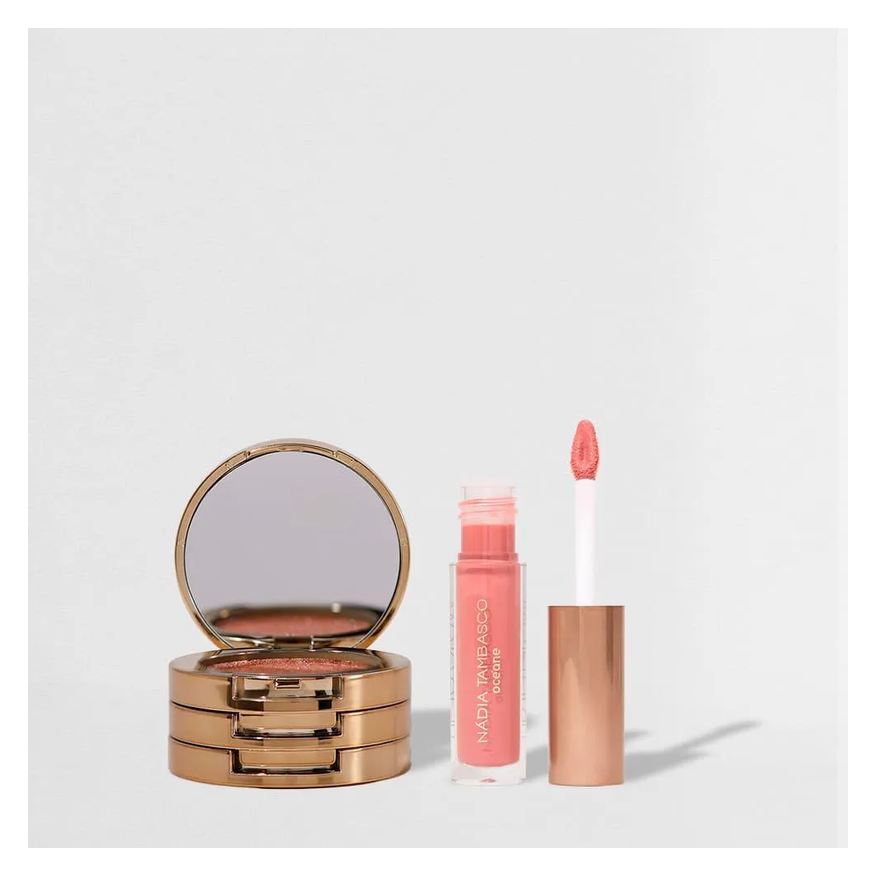 Océane Kit Trio de Sombras 3 To Go Pallete Dazzle + Brilho Labial Luxe Nádia Tambasco By (2 Produtos)