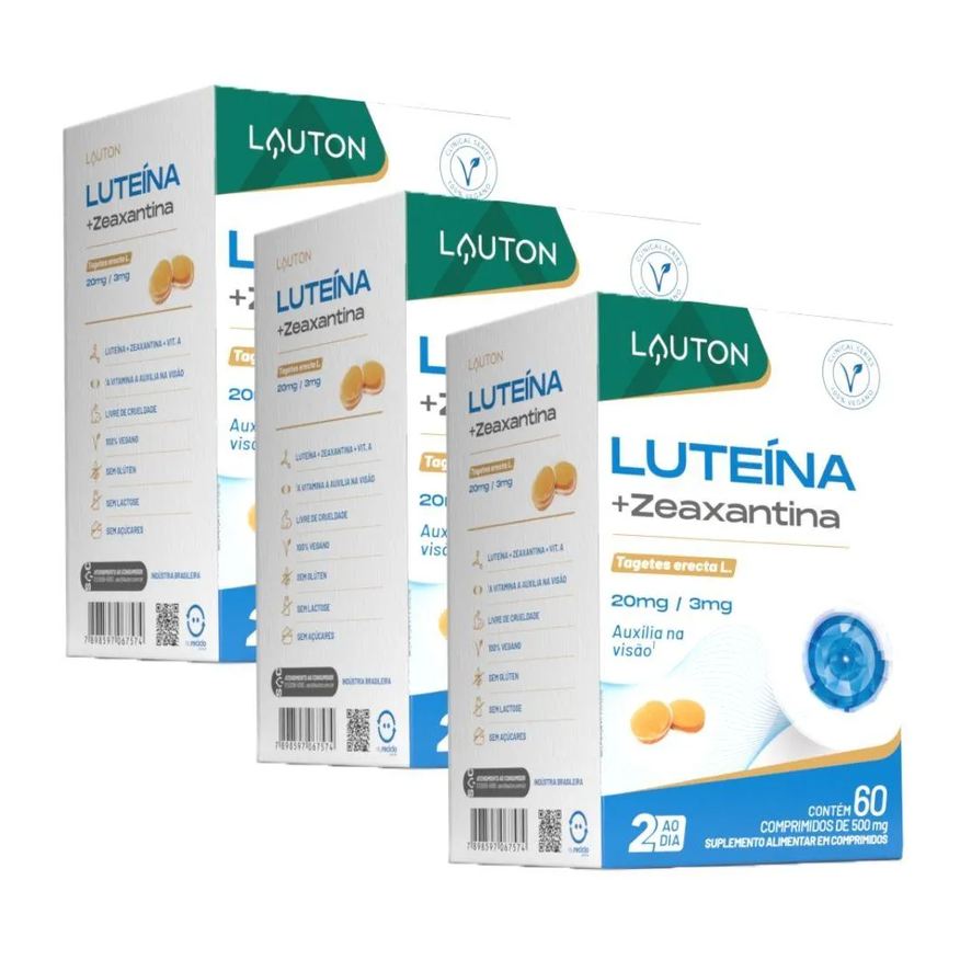 Lauton Kit 3x Luteína com Zeaxantina 60 comprimidos