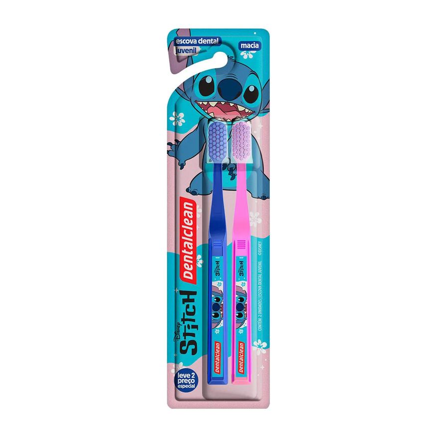 Dentalclean Escova de Dente Juvenil Stitch Macia 2 Unidades
