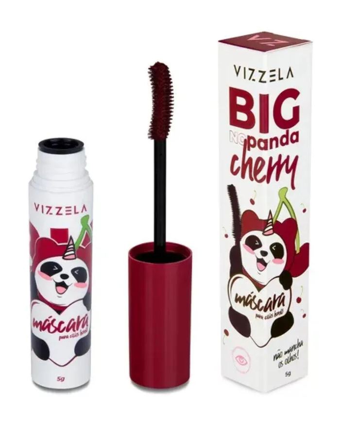 Vizzela Big No Panda Máscara de Cílios Bordô Cherry 5g