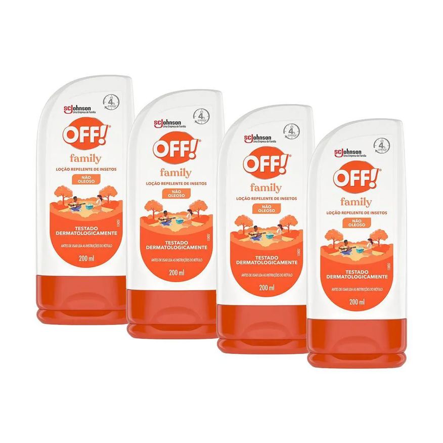 Kit 4 Repelentes Loção Off! Family 200ml Cada