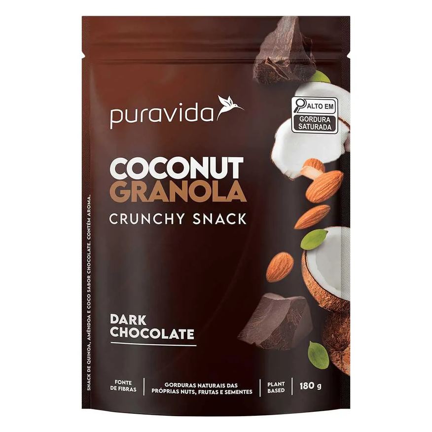 Puravida Coconut Granola Crunchy Snack - Dark Chocolate - (180g) - Pura Vida