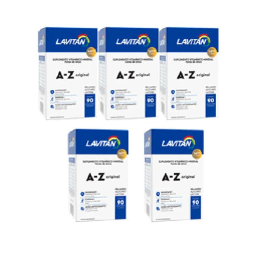 Cimed Kit 5 Lavitan A-Z Original Suplemento com 60 cápsulas