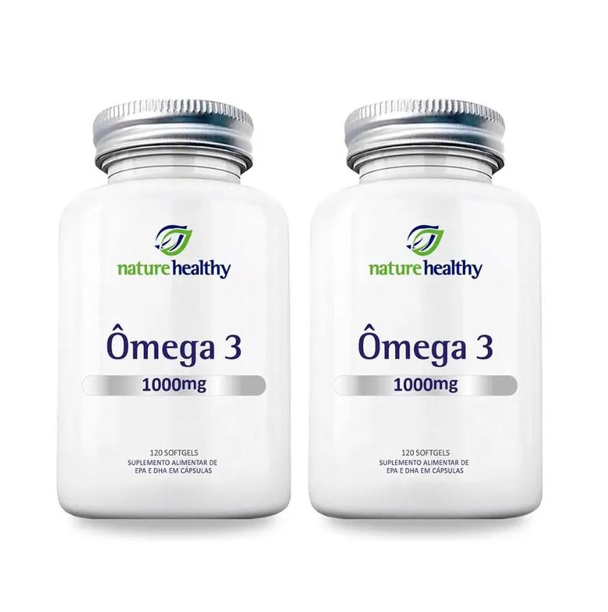 Nature Healthy Kit C/ 2 Ômega 3 1000mg Fonte de Epa Dha 120 Softgel