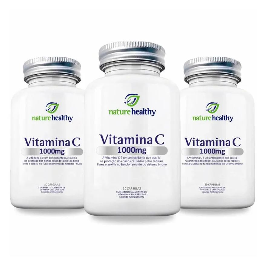 NATURE HEALTHY KIT c/ 3 VITAMINA C 1000mg 30 CÁPSULAS
