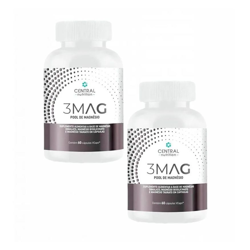 Central Nutrition 2x 3 Mag Magnesio Quelato Taurato Dimalato sem Sabor