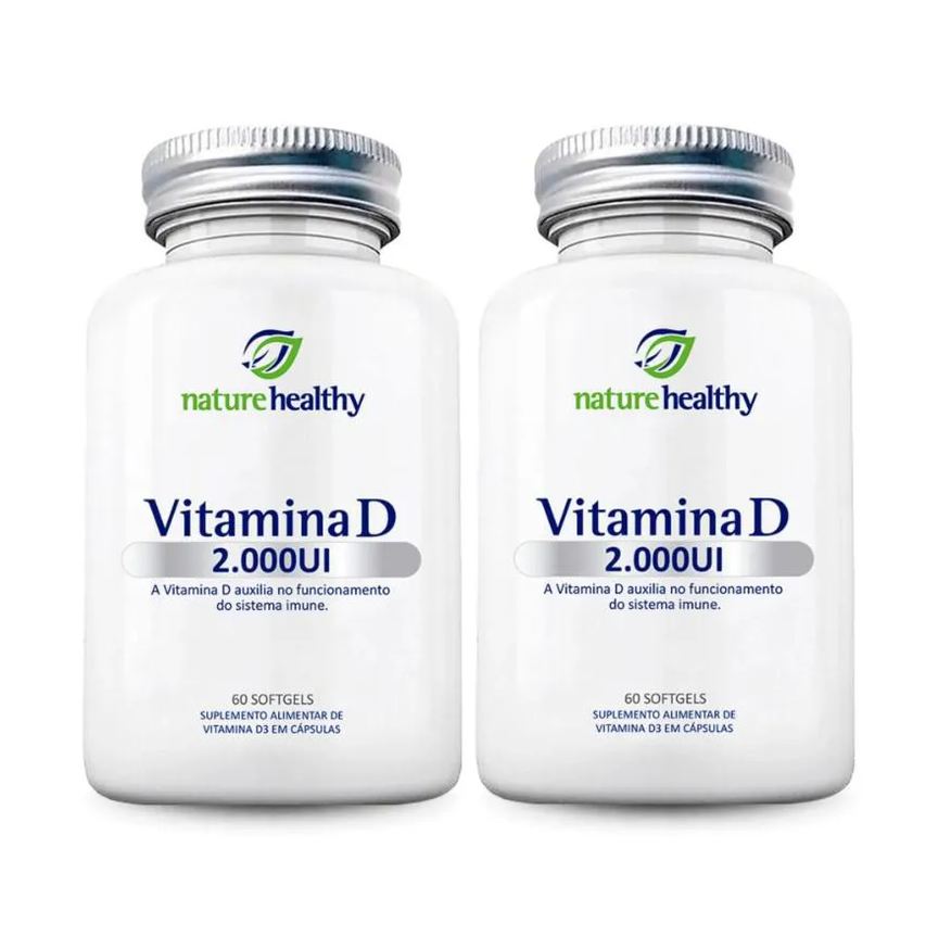NATURE HEALTHY KIT c/ 2 VITAMINA D 2000UI 60 CÁPSULAS