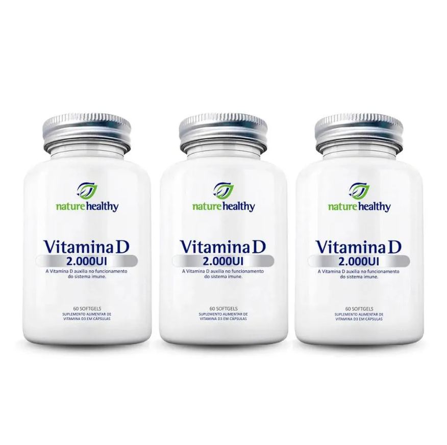 Nature Healthy Kit C/ 3 Vitamina D 2000ui 60 Cápsulas