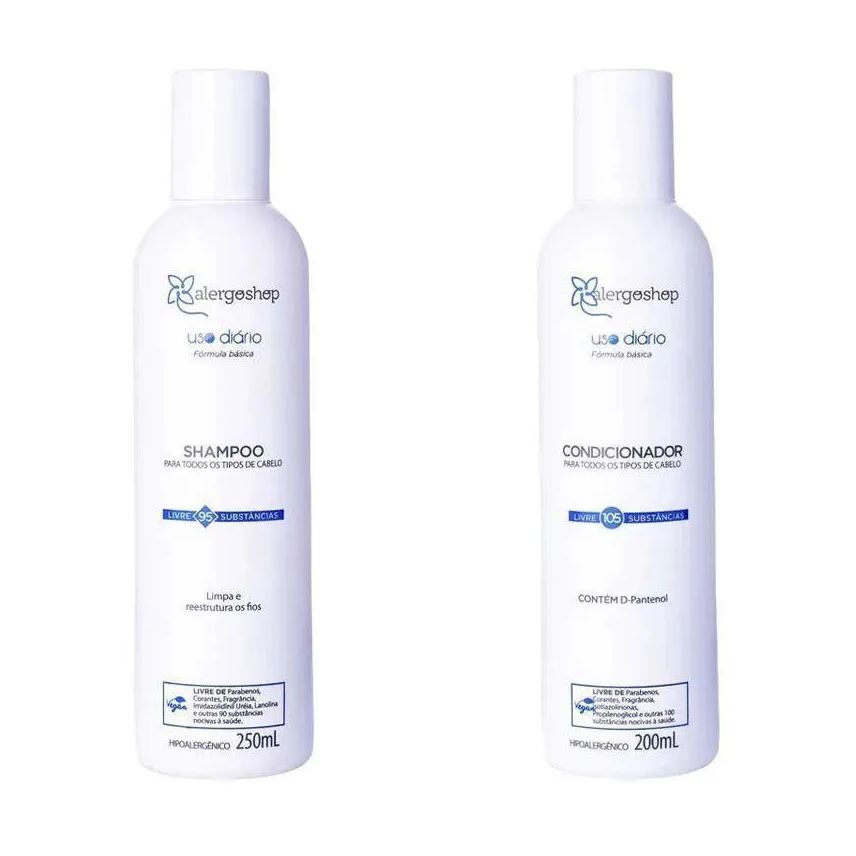 Alergoshop Kit Shampoo 250ml + Condicionador Hipoalergênico Uso Diário 200ml