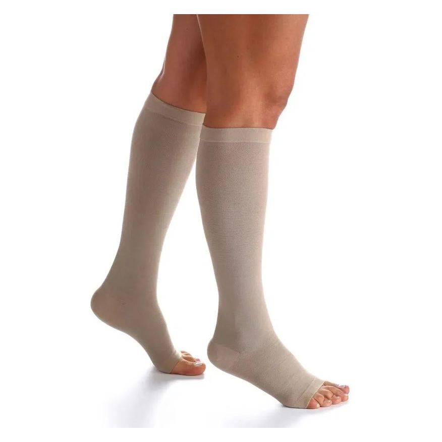 Sigvaris Meia 3/4 Algodão Super 20-30mmhg Aberta Bege G3