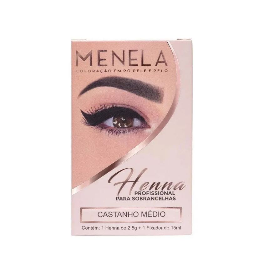 Henna Kit Sobrancelha Menela Castanho Médio 2,5g