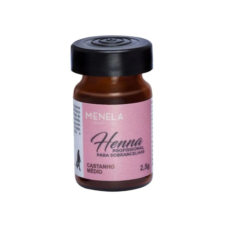 Henna Kit Sobrancelha Menela Castanho Médio 2,5g