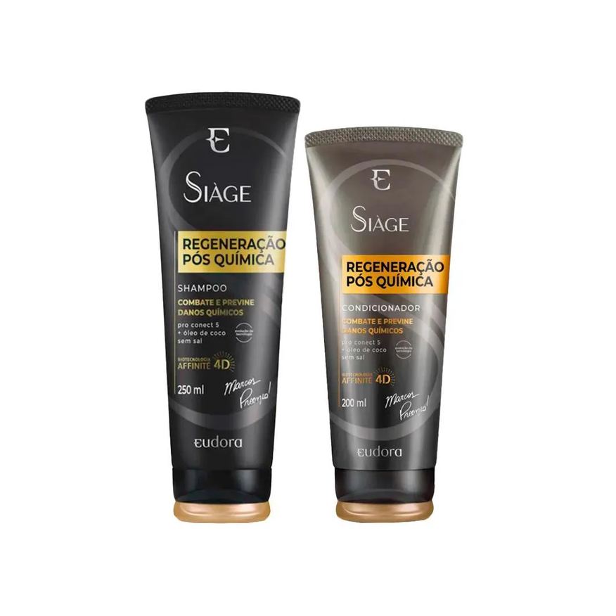 Eudora Kit Siáge Regeneração Pós Química 4d - Shampoo E Condicionador