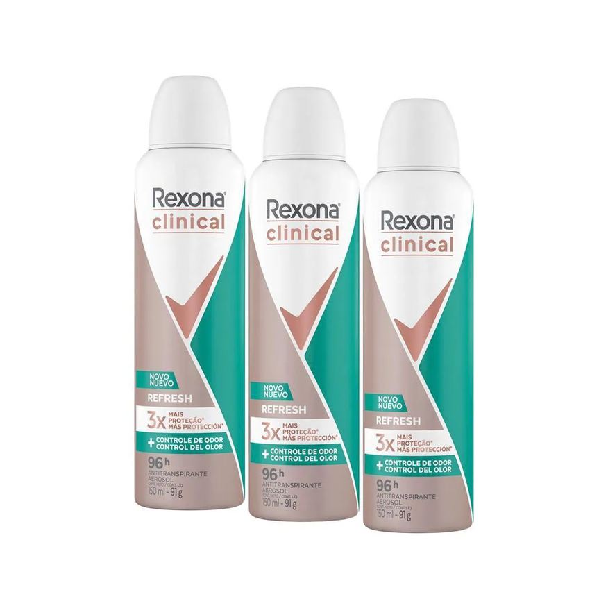 Rexona Kit 3 Desodorantes Clinical Refresh 150ml