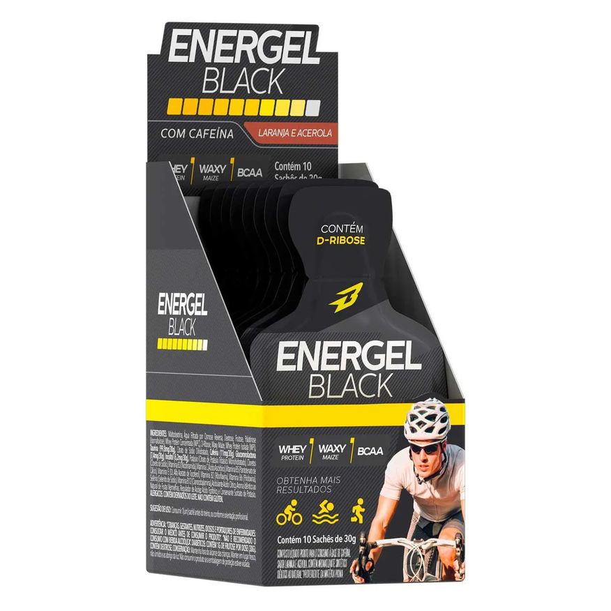 Body Action Gel Energel Black Cx 10 Sachês Bodyaction Sabor Laranja Acerola
