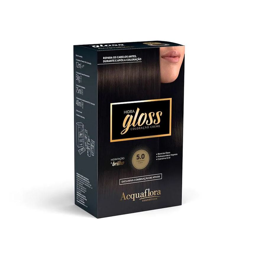 Hidra Gloss Tintura Acquaflora 50 Castanho Claro