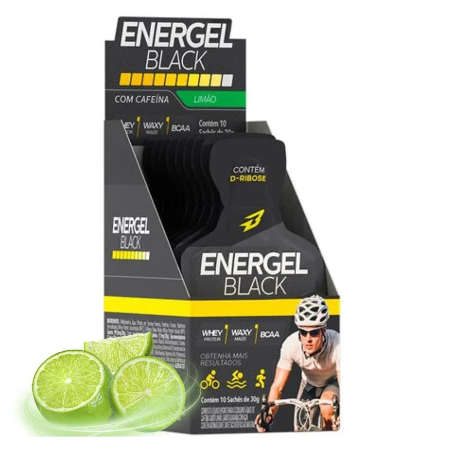 Body Action Gel Energel Black com Cafeína Caixa 10 unidades - Limão