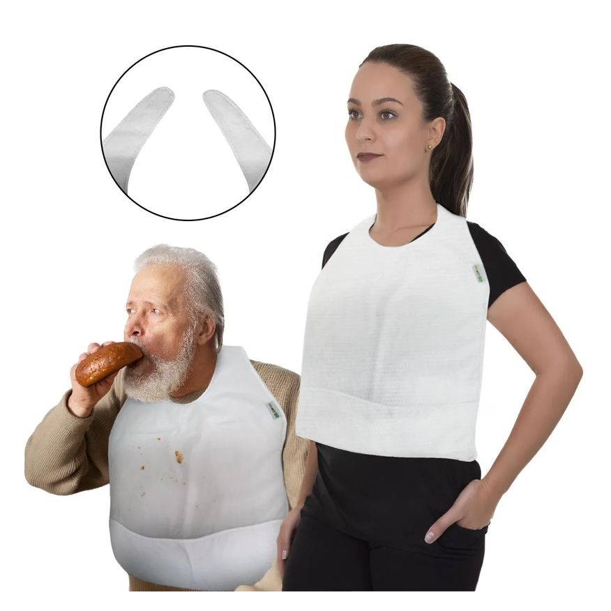 Artipé Babador Adt Impermeável com Pega Migalhas em Bagum - Branco