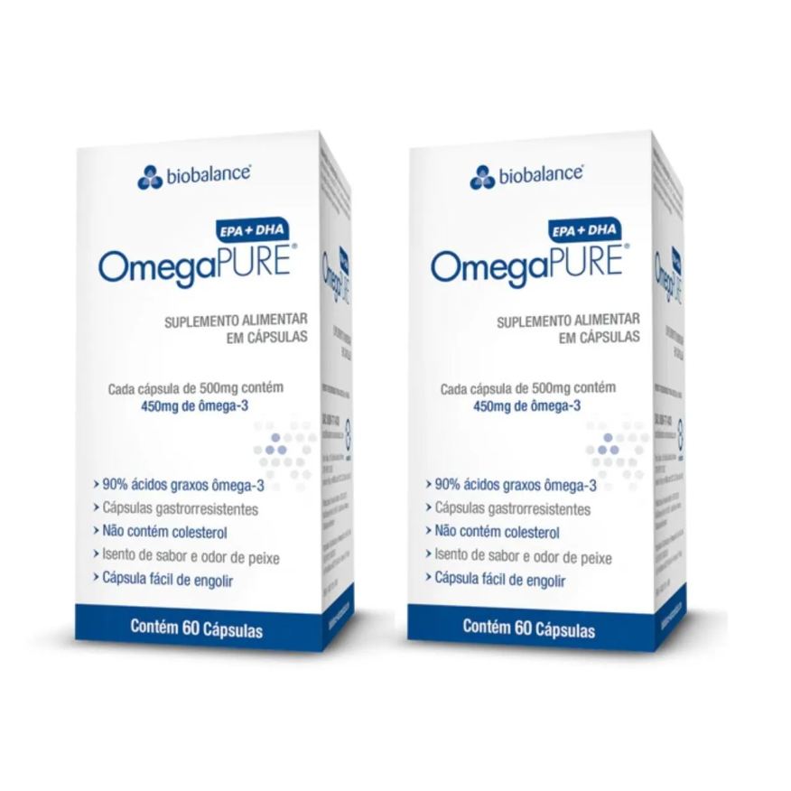 Biobalance Kit 2 Omegapure Epa Dha Vitam e Alta Concentração 60 cápsula sem Sabor