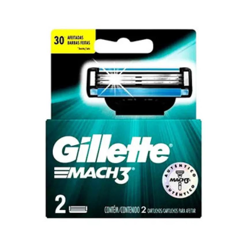 Gillette Carga Refil Prestobarba Mach3 com Duas unidades