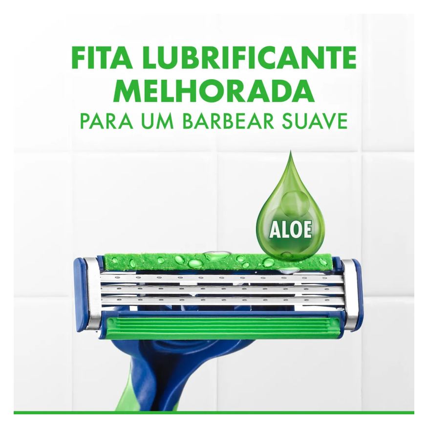 Gillette Aparelho de Barbear Prestobarba3 Sensitive Aloe Vera 2 unidades