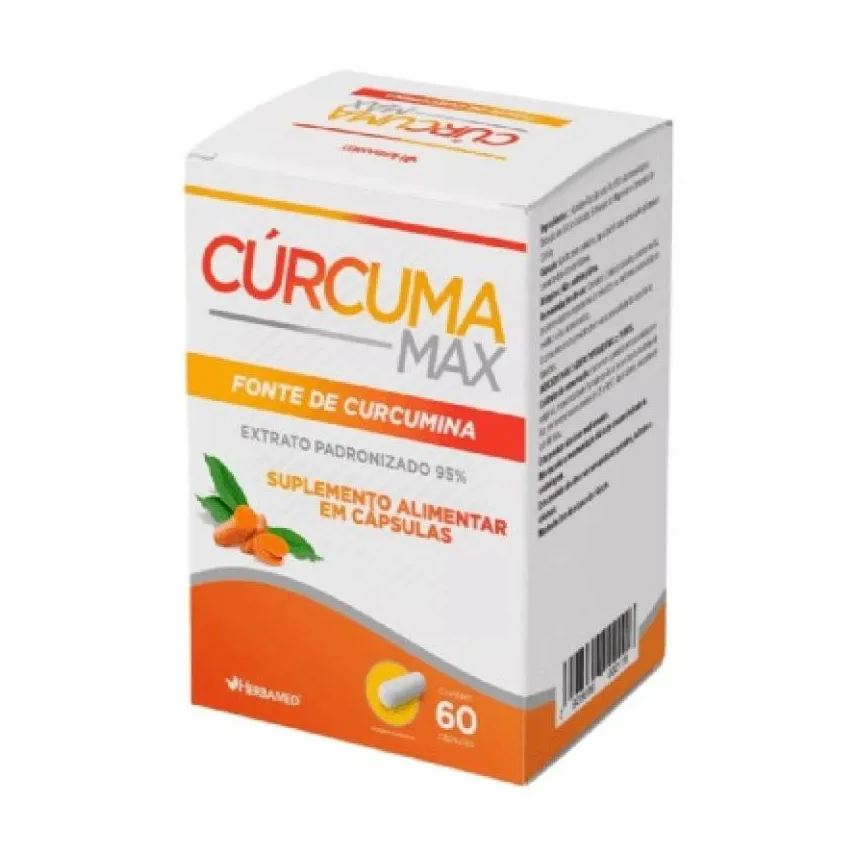 Herbamed Curcuma Max Suplemento Alimentar com 60 cápsulas Fonte de Curcumina