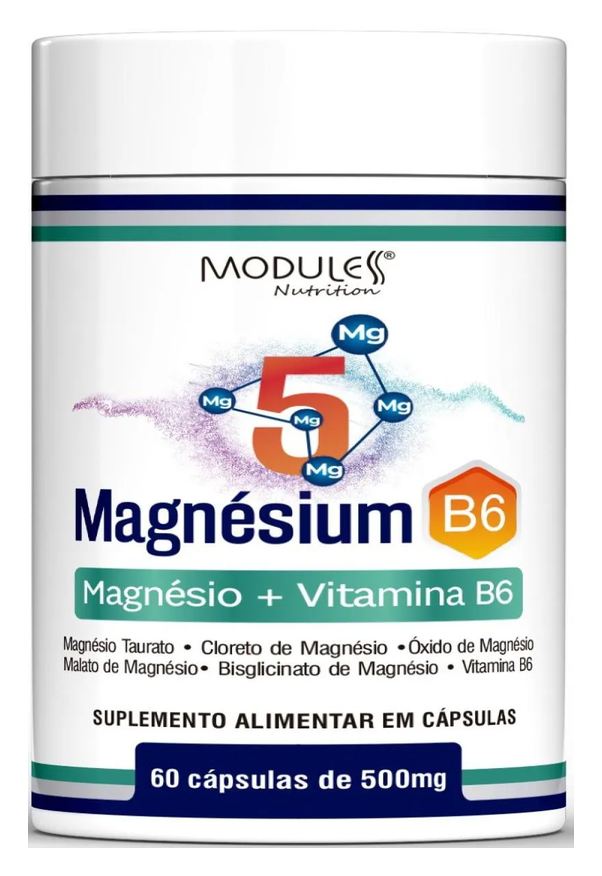 Moduless 5 Magnésium B6 Magnésio + Vitamina B6 60caps sem Sabor