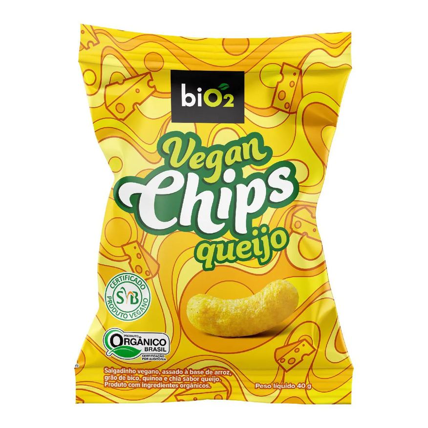 Bio 2 Salgadinho Orgânico biO2 Vegan Chips Queijo 40g