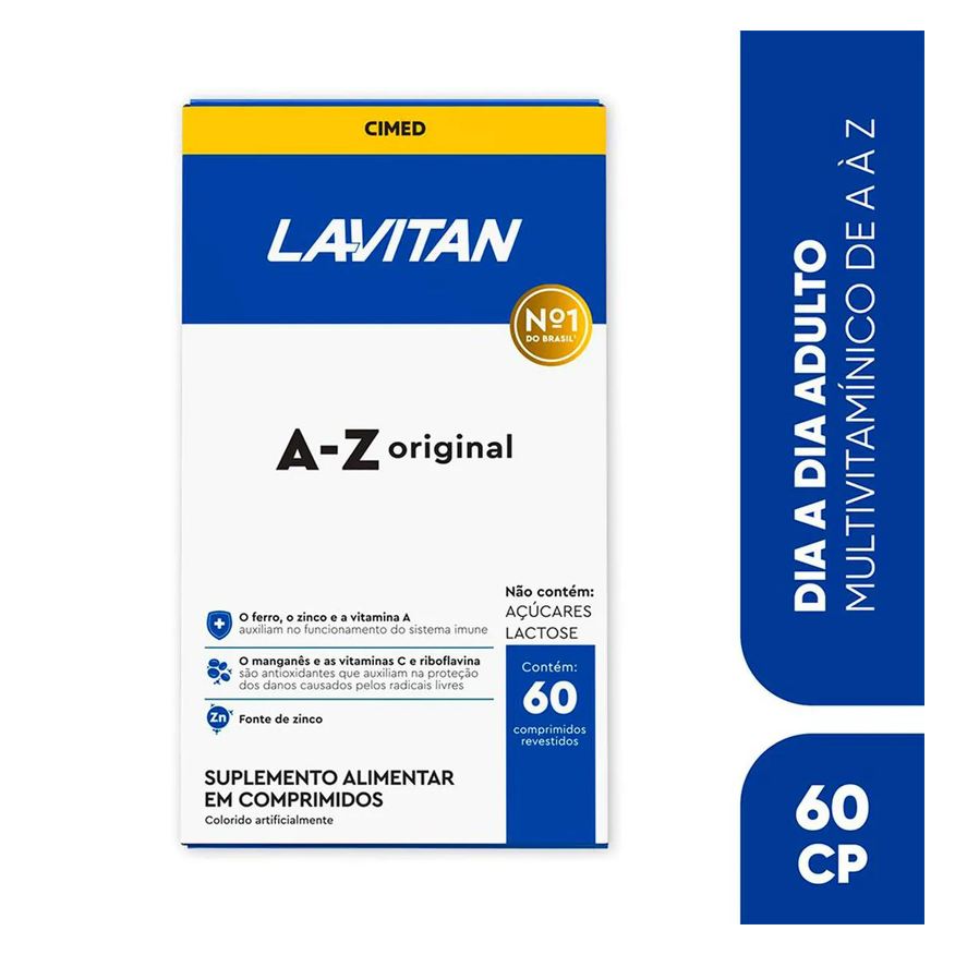 Polivitamínico Kit Lavitan A-Z Original 60 comprimidos + Cabelos e Barba 60 cápsulas