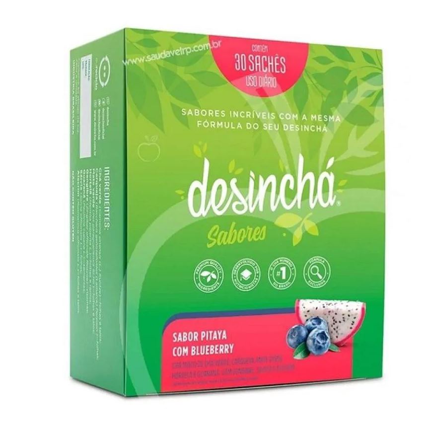 Desincha Desinchá Sabores (210g - 30 Sachês) - Sabor: Pitaya E Blueberry