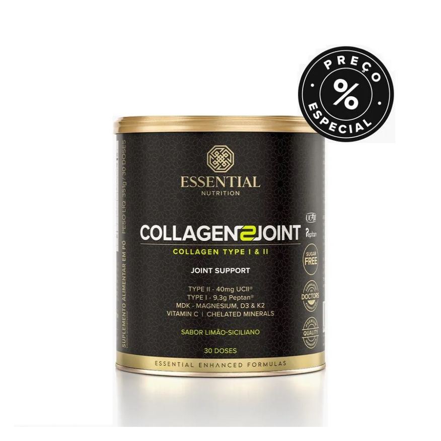 Essential Nutrition Collagen 2 Joint Lata - Sabor: Limão Siciliano (351g)