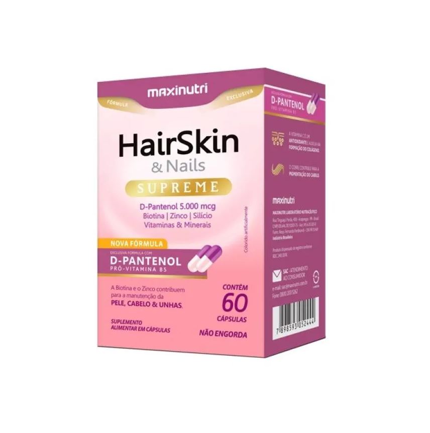 Maxinutri Hairskin E Nails Supreme (60 cápsulas) - Padrão: Único